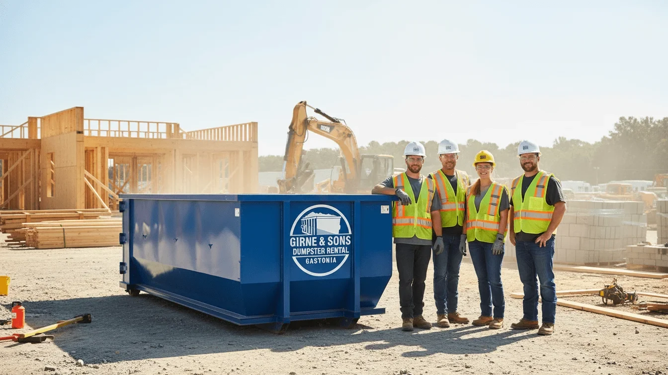 The Girne & Sons Dumpster Rental Gastonia crew on a Gastonia, NC jobsite