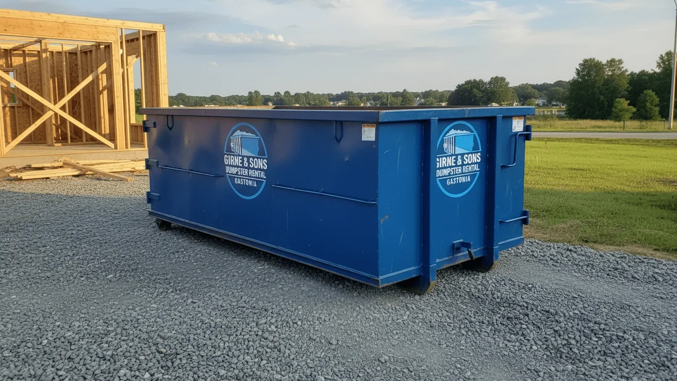 Roll-off dumpster delivered in Belmont, NC by Girne & Sons Dumpster Rental Gastonia